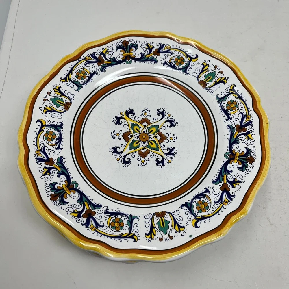 Sur La Table Italian Earthenware Plates Set 7 Deruta Style Ricco Handcrafted